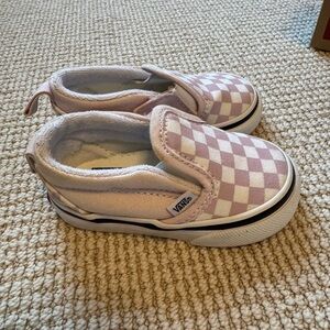Vans Kids Light Pink Checkered Slip-On Sneakers New in Box!!
